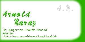 arnold maraz business card