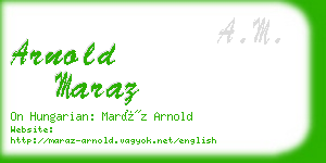 arnold maraz business card